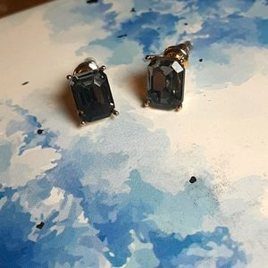 Black rectangular Jewel Stud Earring NEW